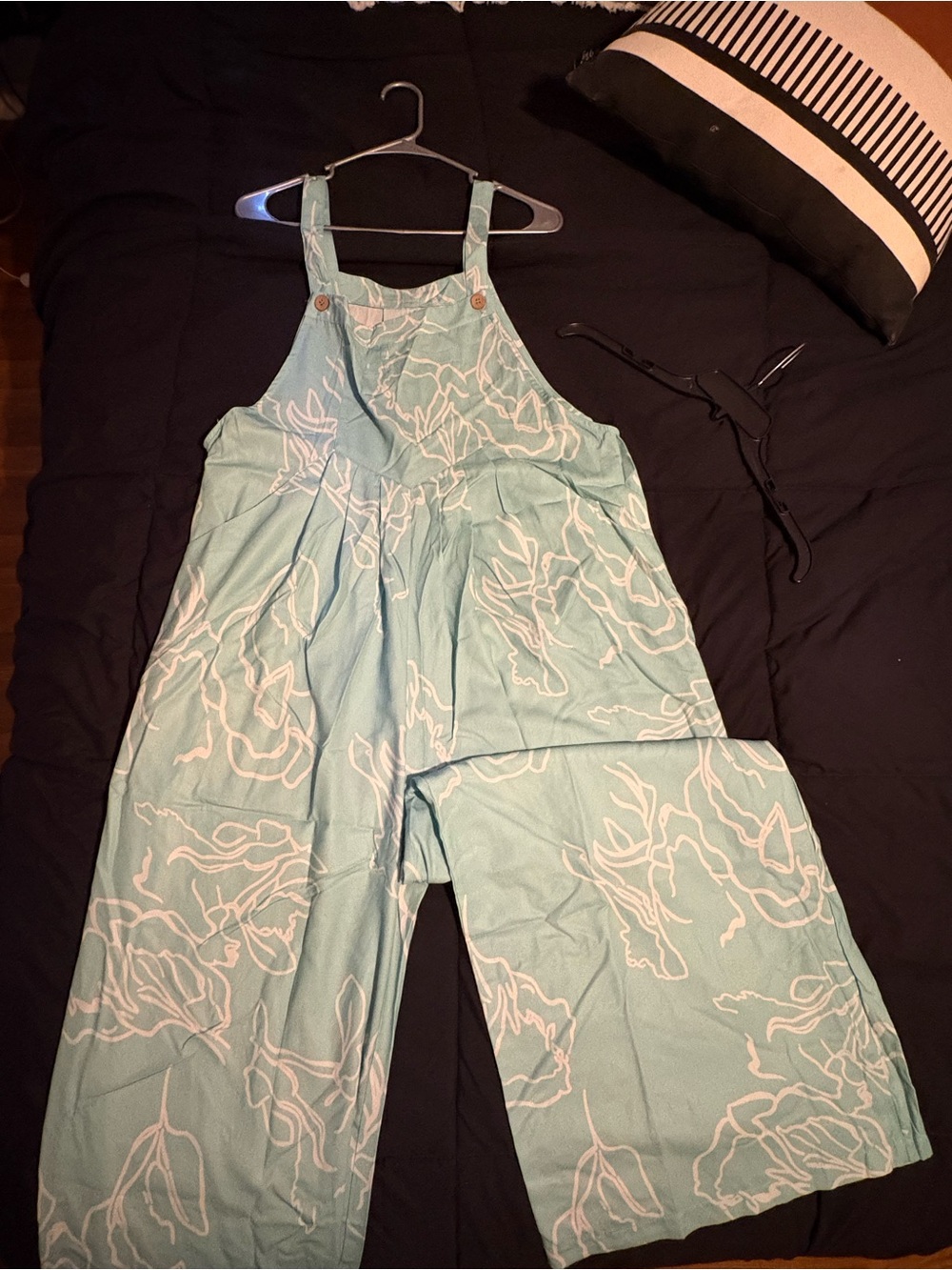 Light Blue Floral Overalls Jumpsuit